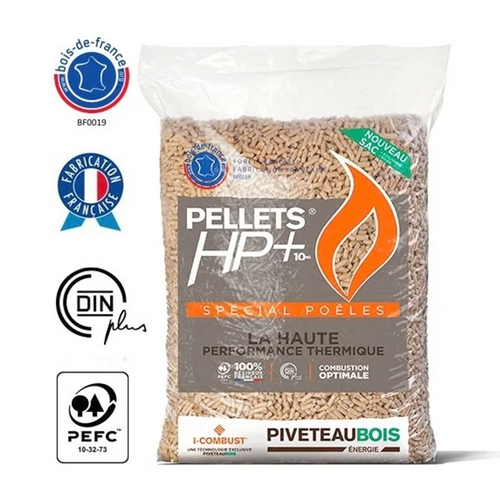 Palette de granulés de bois Piveteau HP+ – 72 sacs de 15 kg